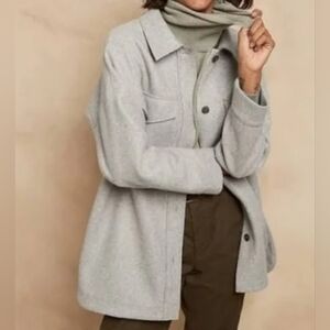 Banana Republic Cozy Grey Shirt Jacket Women's Size XXS